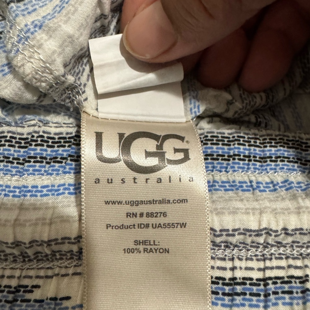 UGG White Shirt with Blue and Black Stripes